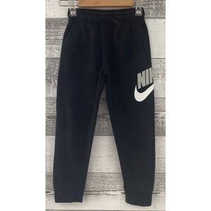 NIKE Black  Athletic Joggers Boys Sweatpants, Kids L (6/7yrs), Fleece Lined